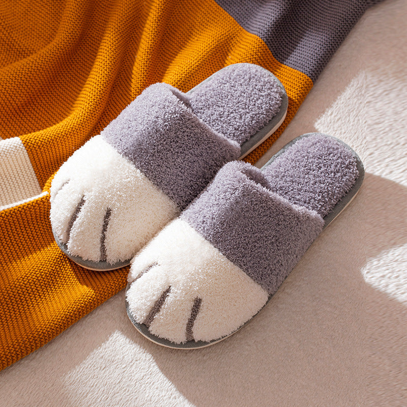 Cat's claw plush slippers