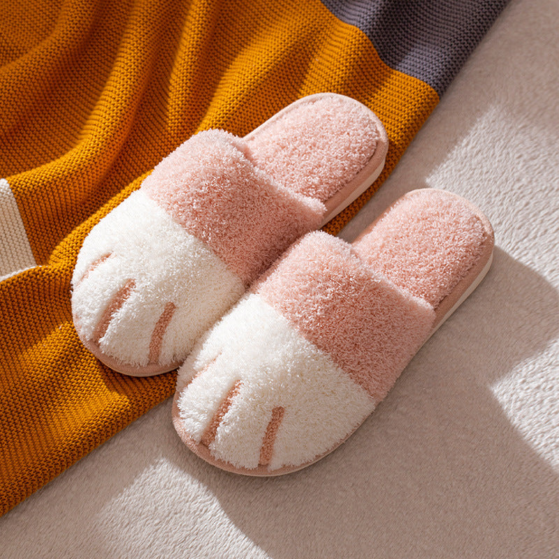 Cat's claw plush slippers