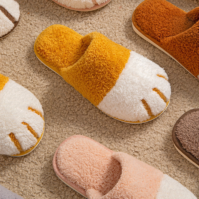Cat's claw plush slippers